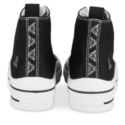 Baskets Montante NOIR Femme Motif Uni Lacets