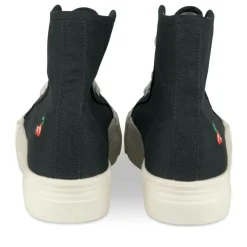 Baskets Montante NOIR Femme Motif Uni Lacets