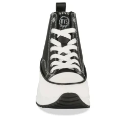 Baskets Montante NOIR Femme Motif Uni Lacets