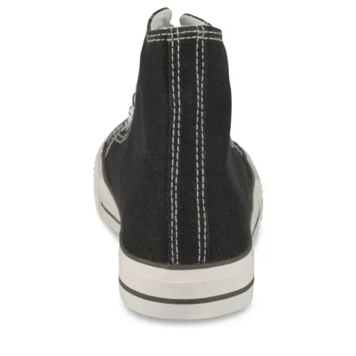 Baskets Montante NOIR Femme Motif Uni Lacets