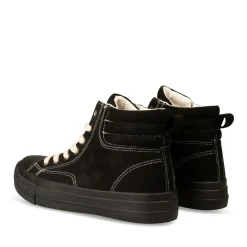 Baskets Montante NOIR Femme Motif Uni Lacets