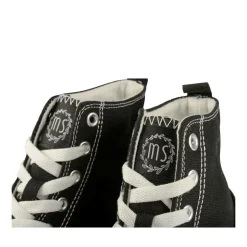 Baskets Montante NOIR Femme Motif Uni Lacets
