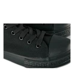 Baskets Montante NOIR Femme Motif Uni Lacets