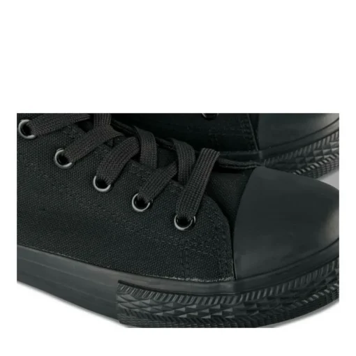 Baskets Montante NOIR Femme Motif Uni Lacets