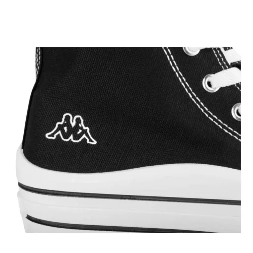 Baskets Montante NOIR Femme Motif Uni Lacets