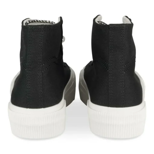 Baskets Montante NOIR Femme Motif Uni Lacets