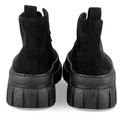 Baskets Montante NOIR Femme Motif Uni Lacets
