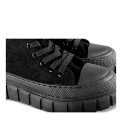 Baskets Montante NOIR Femme Motif Uni Lacets