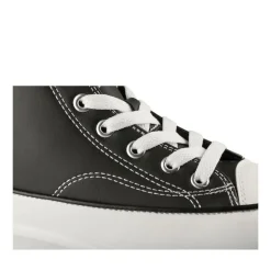 Baskets Montante NOIR Femme Motif Uni Lacets