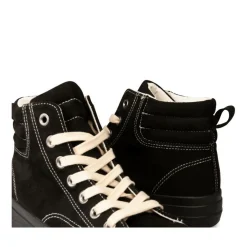 Baskets Montante NOIR Femme Motif Uni Lacets