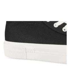 Baskets Montante NOIR Femme Motif Uni Lacets