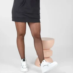 Baskets Montante NOIR Femme Motif Uni Lacets