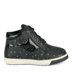 Baskets Montante NOIR Fille Motif Animal Lacets
