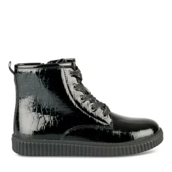 Baskets Montante NOIR Fille Motif Vernis A Enfiler