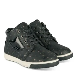 Baskets Montante NOIR Fille Motif Animal Lacets