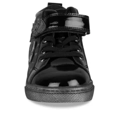 Baskets Montante NOIR Fille Motif Coeurs Scratch