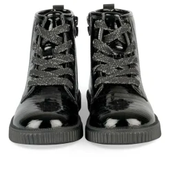 Baskets Montante NOIR Fille Motif Vernis A Enfiler