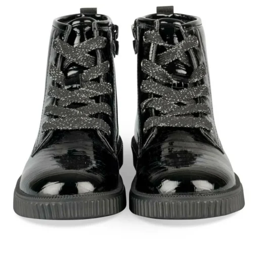 Baskets Montante NOIR Fille Motif Vernis A Enfiler