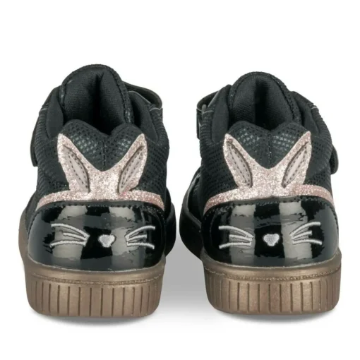 Baskets Montante NOIR Fille Motif Animal Scratch