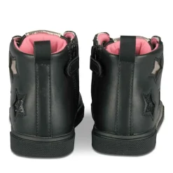Baskets Montante NOIR Fille Motif Paillettes Lacets