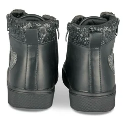 Baskets Montante NOIR Fille Motif Vernis Lacets