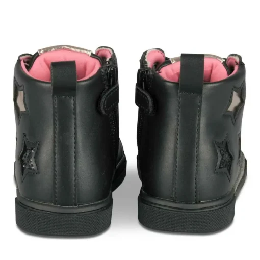 Baskets Montante NOIR Fille Motif Paillettes Lacets