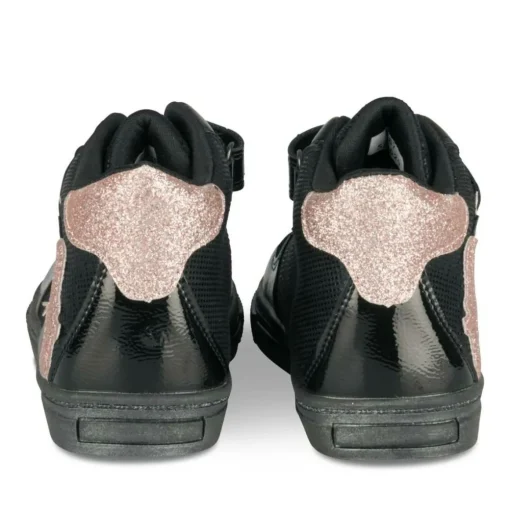 Baskets Montante NOIR Fille Motif Licorne Scratch