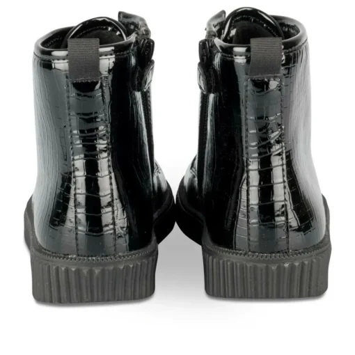 Baskets Montante NOIR Fille Motif Vernis A Enfiler