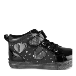 Baskets Montante NOIR Fille Motif Coeurs Scratch
