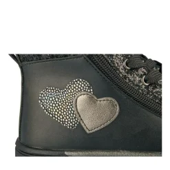 Baskets Montante NOIR Fille Motif Vernis Lacets