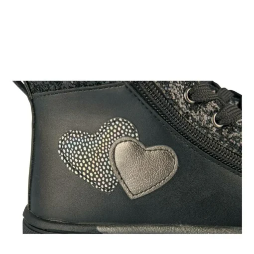 Baskets Montante NOIR Fille Motif Vernis Lacets