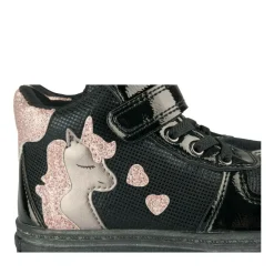 Baskets Montante NOIR Fille Motif Licorne Scratch