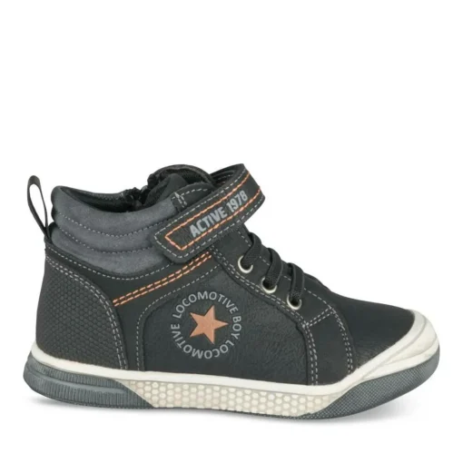 Baskets Montante NOIR Garçon Motif Uni Scratch