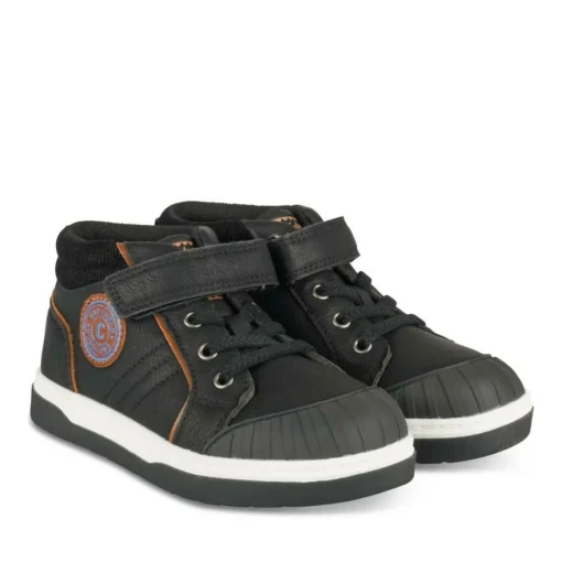 Baskets Montante NOIR Garçon Motif Uni Scratch
