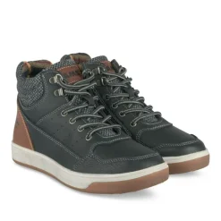 Baskets Montante NOIR Garçon Motif Uni Lacets
