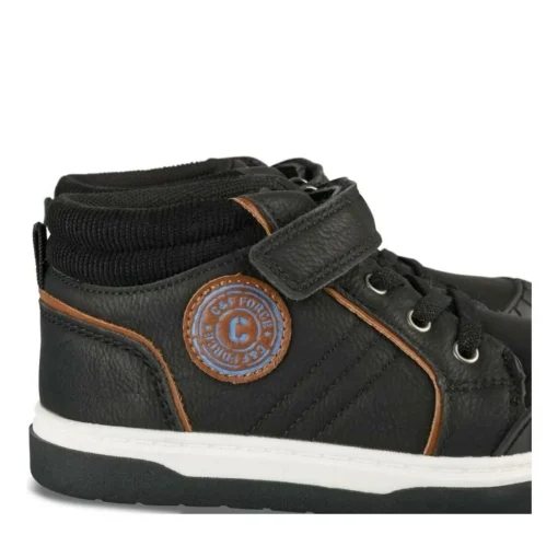 Baskets Montante NOIR Garçon Motif Uni Scratch