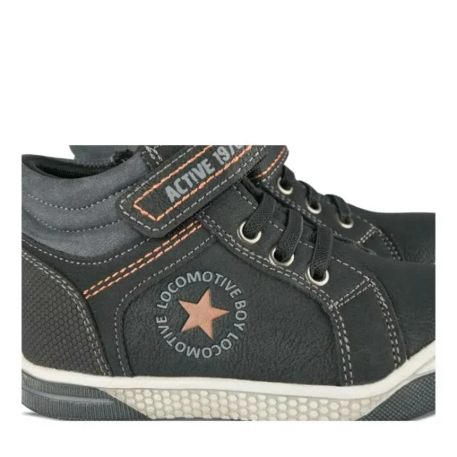 Baskets Montante NOIR Garçon Motif Uni Scratch