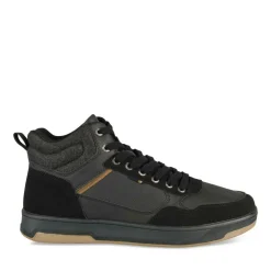 Baskets Montante NOIR Homme Motif Uni Lacets