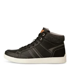 Baskets Montante NOIR Homme Motif Uni Lacets