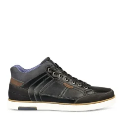 Baskets Montante NOIR Homme Motif Uni Lacets