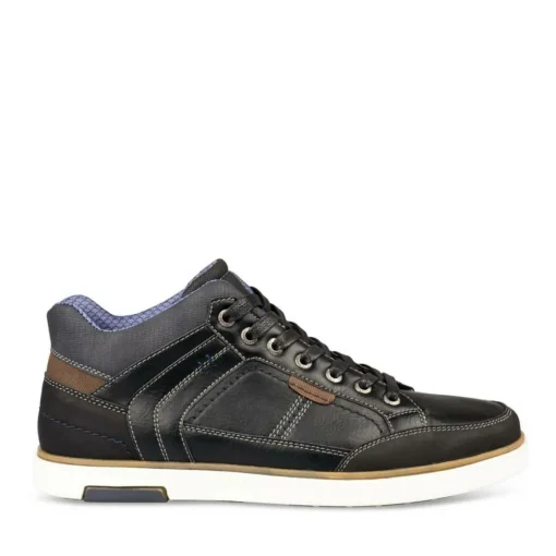 Baskets Montante NOIR Homme Motif Uni Lacets