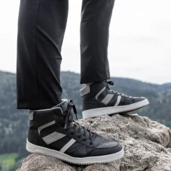 Baskets Montante NOIR Homme Motif Uni Lacets