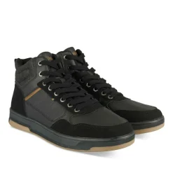 Baskets Montante NOIR Homme Motif Uni Lacets