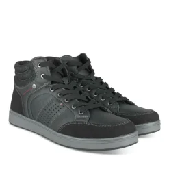 Baskets Montante NOIR Homme Motif Uni Lacets