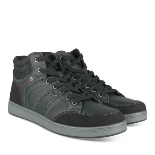 Baskets Montante NOIR Homme Motif Uni Lacets