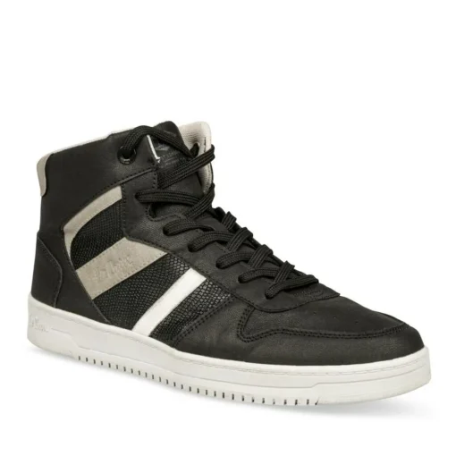 Baskets Montante NOIR Homme Motif Uni Lacets