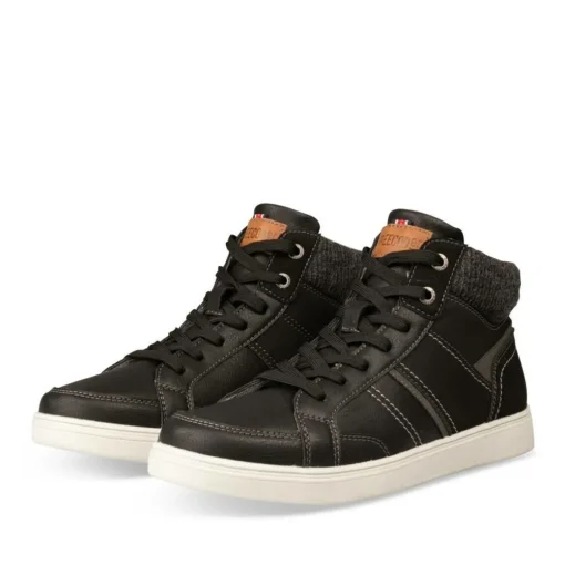 Baskets Montante NOIR Homme Motif Uni Lacets