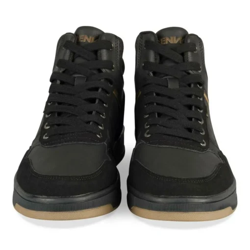 Baskets Montante NOIR Homme Motif Uni Lacets