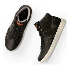 Baskets Montante NOIR Homme Motif Uni Lacets