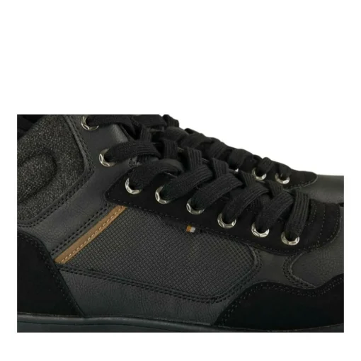 Baskets Montante NOIR Homme Motif Uni Lacets